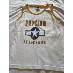 Vintage Kids 10/12 Crew Neck Sleeveless Pep Club Tank Top Tee Kids Boys Y2K VTG